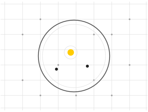 International SEO & AI visibility audit illustration: a single focal point located inside a measured survey field